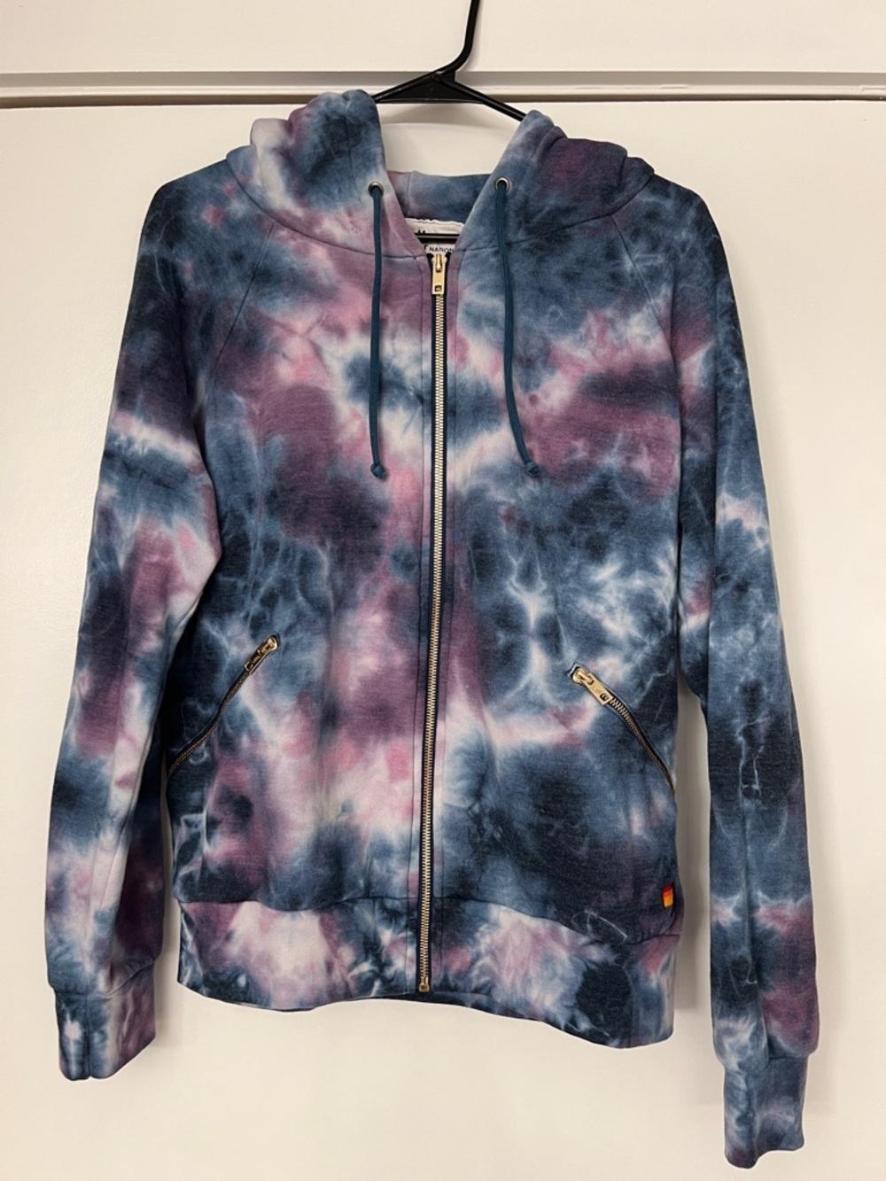 Aviator Nation Tie-Dye Zip Hoodie in Blue and Purple